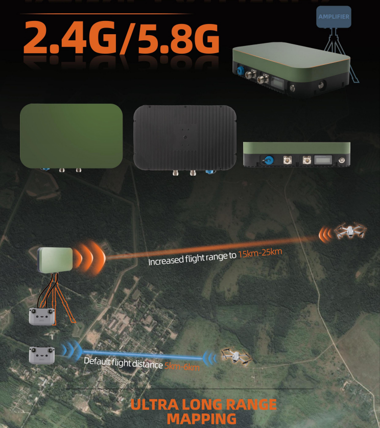 2.4G/5.2G/5.8G 4W WiFi Signal Booster Amplifier For Drone